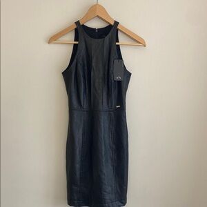 NWT Armani Exchange Black Sleeveless Tank Mini Dress Sz 0